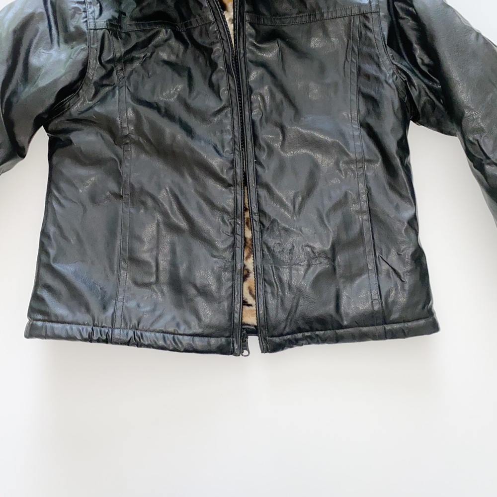 Copper Key Faux Leather Cheetah Fur Jacket - Picture 2 of 7